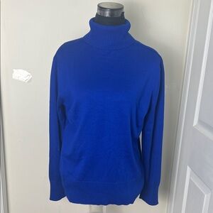 Cable & Gauge Royal Blue Turtleneck Sweater